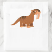 Rectangulaire Sticker Thylacosmilus Carton Doux Souriant (Sac)
