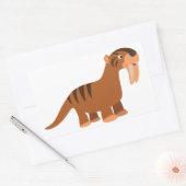 Rectangulaire Sticker Thylacosmilus Carton Doux Souriant (Enveloppe)