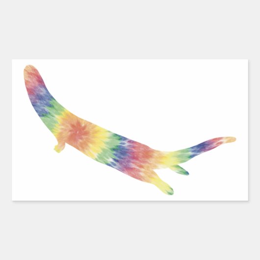 Rectangulaire Sticker Tie Dye River Otter (Devant)