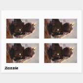 Rectangulaire Sticker Train Acier Cheval Vintage Locomotive Stat (Feuille)