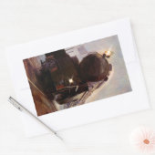 Rectangulaire Sticker Train Acier Cheval Vintage Locomotive Stat (Enveloppe)