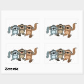 Rectangulaire Sticker trois mignons emplacements de dessin (Feuille)