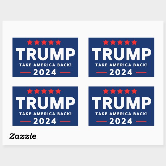 Rectangulaire Sticker Trump 2024 (Feuille)