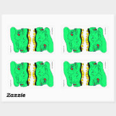 Rectangulaire Sticker Twin Goblin Heads (Feuille)