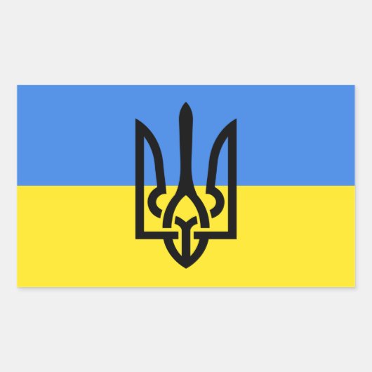 Rectangulaire Sticker Ukraine Manteau Ukrainien (Devant)