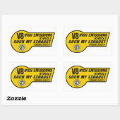 Rectangulaire Sticker V8 SUV (Jaune) 4 pack (Feuille)