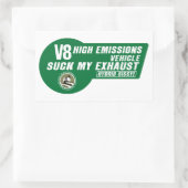 Rectangulaire Sticker V8 SUV (Vert sur Blanc 4 pack (Sac)