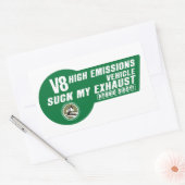 Rectangulaire Sticker V8 SUV (Vert sur Blanc 4 pack (Enveloppe)
