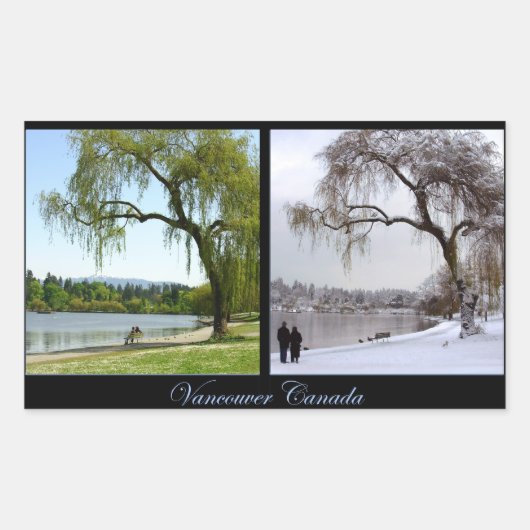 Rectangulaire Sticker Vancouver Canada Cadeaux paysagers Vancouv (Devant)