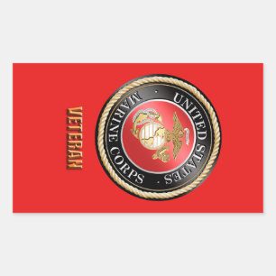 Rectangulaire Sticker vétéran de l'USMCusMC, U.S. Marine Corps
