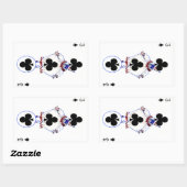 Rectangulaire Sticker vintage 3 de Clubs (Feuille)