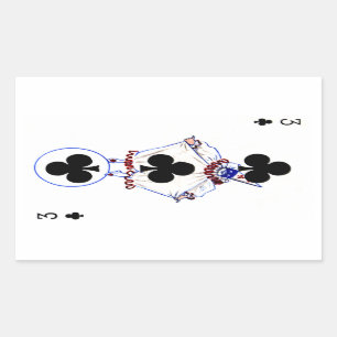 Rectangulaire Sticker vintage 3 de Clubs