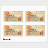 Rectangulaire Sticker Vintage de Thanksgiving Joys (Feuille)