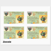 Rectangulaire Sticker Vintage des clés de message de Thanksgivin (Feuille)