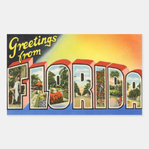 Rectangulaire Sticker vintage Florida