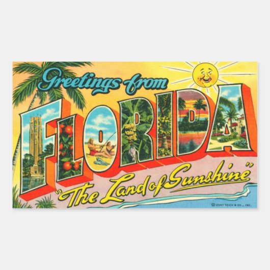 Rectangulaire Sticker vintage Florida (Devant)