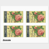 Rectangulaire Sticker Vintage Heirloom Roses publicité couvertur (Feuille)