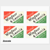 Rectangulaire Sticker vintage Hotel & Travel (Feuille)