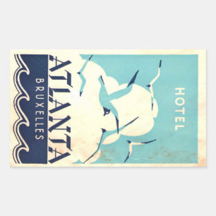 Rectangulaire Sticker vintage Hotel & Travel