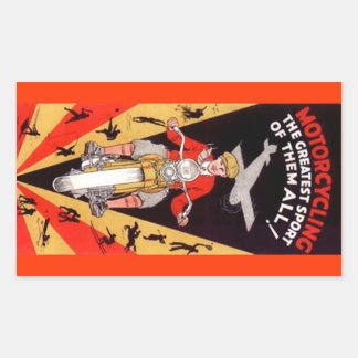 Rectangulaire Sticker Vintage Moto Promo Antique Orange