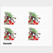 Rectangulaire Sticker Vintage Victorian Christmas Tree Tradition (Feuille)