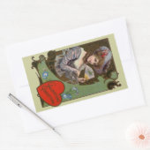Rectangulaire Sticker Vintage Victorian Valentine Lady Mode (Enveloppe)