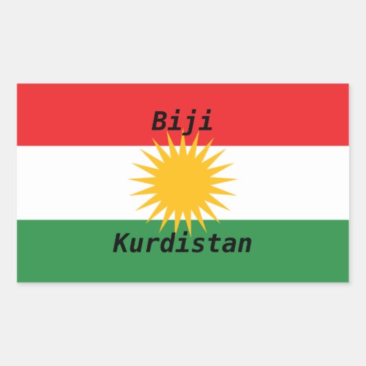 Rectangulaire sticker vive le  Kurdistan (Devant)