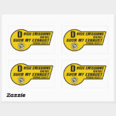 Rectangulaire Sticker VUS Diesel (Jaune) 4 pack (Feuille)