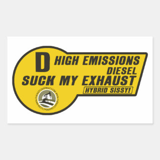 Rectangulaire Sticker VUS Diesel (Jaune) 4 pack