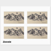 Rectangulaire Sticker Whimsical Mountain (Feuille)