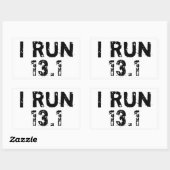 Rectangulaire Sticker White I Run 13.1 (Feuille)