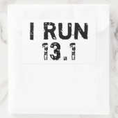 Rectangulaire Sticker White I Run 13.1 (Sac)