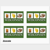 Rectangulaire Sticker Wisconsin au fromage à bière (Feuille)