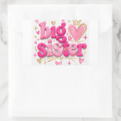 Rectangulaire StickerCute Big Sister Sticker – Adorable Gift for (Sac)