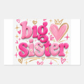 Rectangulaire StickerCute Big Sister Sticker – Adorable Gift for (Devant)