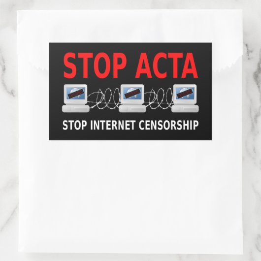 Rectangulaire STOP ACTA Sticker de censure d'Internet (Sac)