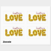 Rectangulaire Sunflower Love Sticker (Feuille)