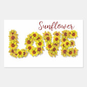 Rectangulaire Sunflower Love Sticker (Devant)