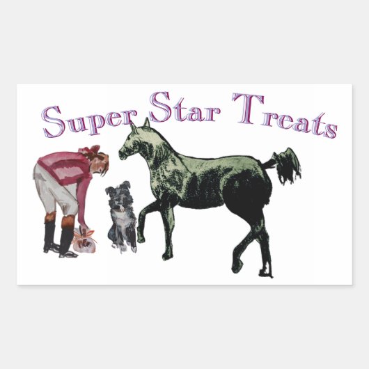 Rectangulaire super star traite Sticker (Devant)