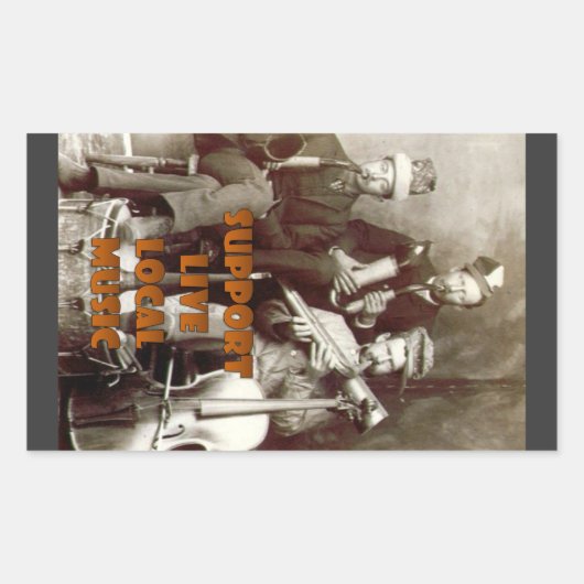 Rectangulaire Support Sticker Live Music (Devant)