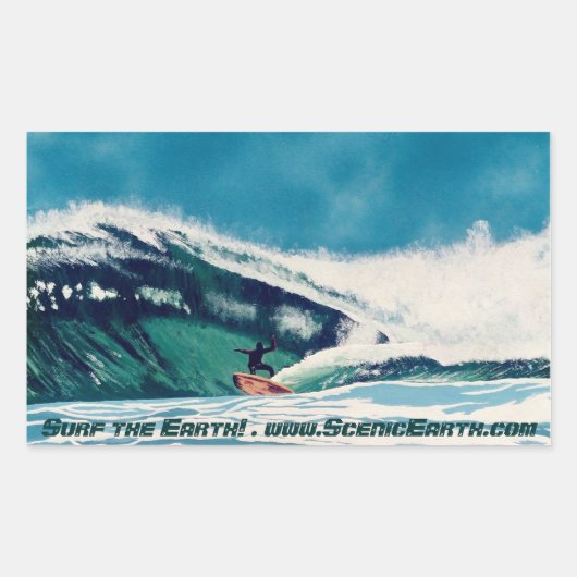 Rectangulaire Surf de surf Sticker art décal CA (Devant)