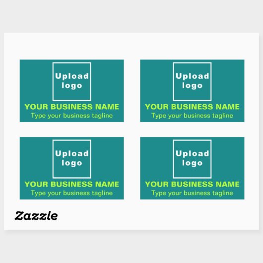Rectangulaire Tagline d'entreprise sur Sticker rectangle vert Tu (Feuille)