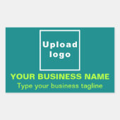 Rectangulaire Tagline d'entreprise sur Sticker rectangle vert Tu (Devant)