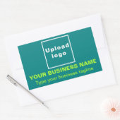 Rectangulaire Tagline d'entreprise sur Sticker rectangle vert Tu (Enveloppe)