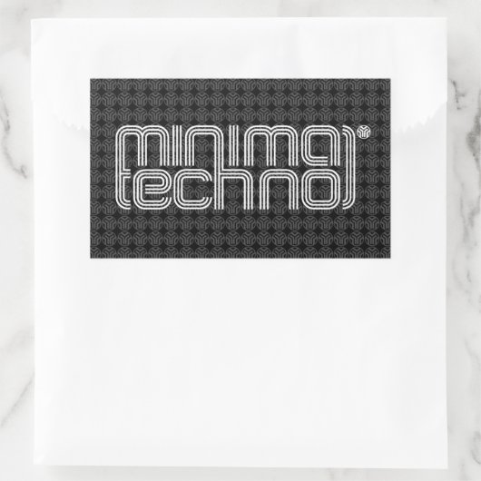 Rectangulaire Techno minimal - Sticker (Sac)