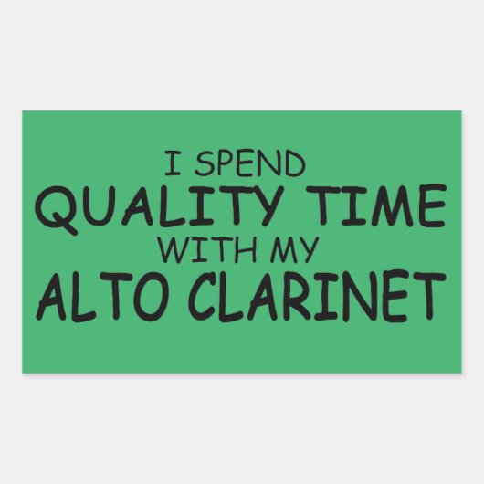 Rectangulaire Temps de qualité Alto Clarinet Sticker rectangulai (Devant)