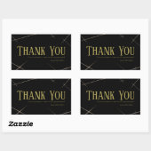 Rectangulaire Thank You Business Sticker Black & Gold (Feuille)