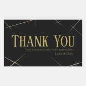 Rectangulaire Thank You Business Sticker Black & Gold (Devant)