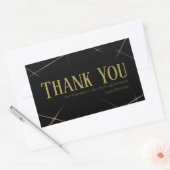 Rectangulaire Thank You Business Sticker Black & Gold (Enveloppe)