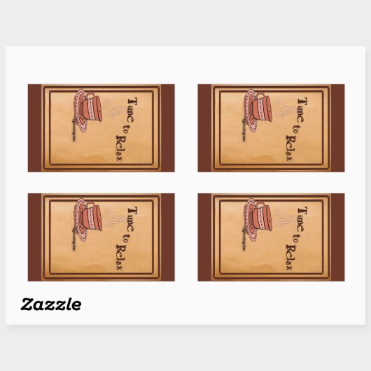 Rectangulaire Time to Relax brown Rectangular Sticker Label (Feuille)